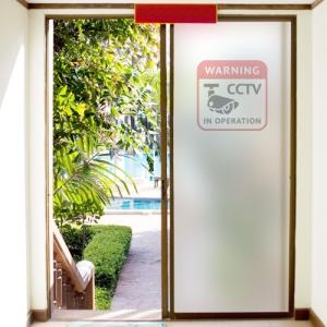 CCTV촬영중_유리문시트지-꾸밈