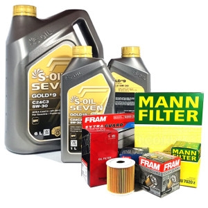 BMW  X6 E71 08-14년 30d/40d/M50d 엔진오일교환세트 세븐골드9 C2C3 5W30 7L 에어+오일필터