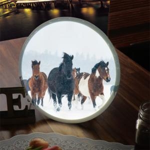 꾸밈  LED액자25R_설원을질주하는말들_LED사인홍보조명무드등