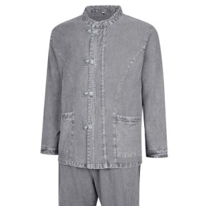 파파브로 남성 워싱가공 천연염색 생활한복 상하의 세트 SS-HBA-Q009-그레이