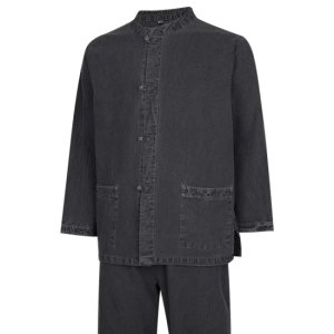 파파브로 남성 워싱가공 천연염색 생활한복 상하의 세트 SS-HBA-Q008-검정