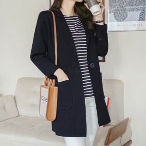 마이더스비 비벳 원버튼 니트 가디건 자켓