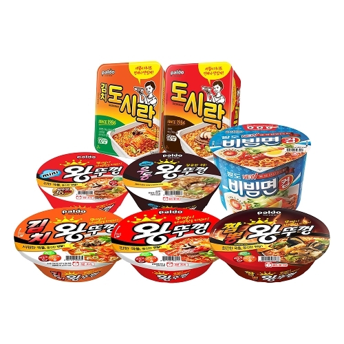 팔도  컵라면 왕뚜껑 도시락 비빔면컵 등 8종 9개12개 혼합구성