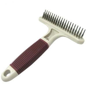 헬로도기 T형 이중 브러쉬 애견빗 애견미용