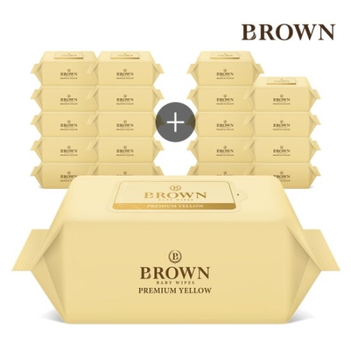 브라운 프리미엄 옐로우 물티슈 리필형 72매