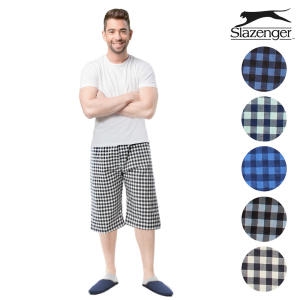 슬레진저 남성 선염 체크 7부 포켓 파자마 잠옷 반바지 5종