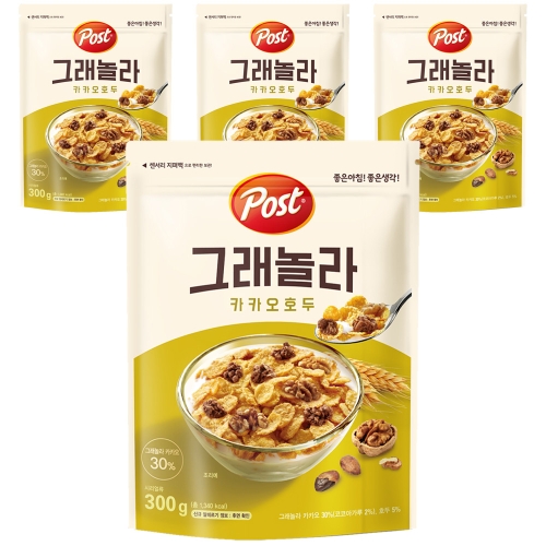 동서식품 포스트 그래놀라 카카오호두, 300g, 4개