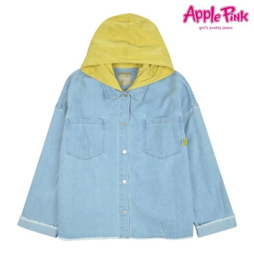 애플핑크 후드탈착셔츠형데님자켓 APF0Q101GS
