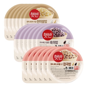 CJ제일제당  햇반 흑미밥 210g 6개 + 매일잡곡밥 210g 6개 + 현미쌀밥 210g 6개