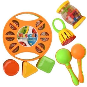 쉐이킹 5종 악기세트 WS-OZ01 마라카스 레인메이커 탬버린 쉐이커