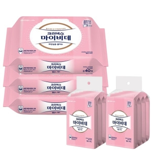 크리넥스 마이비데 밸런스케어 화장실용 물티슈 캡형 40매 + 리필형 10매