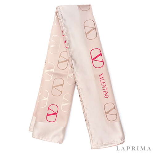 발렌티노 VALENTINO VLOGO 실크 풀라드 스카프 1W2EI114-URG-P45