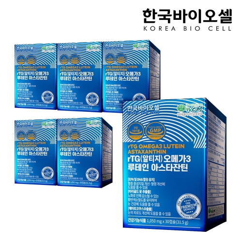  삼성제약헬스케어 RTG 오메가3 루테인 아스타잔틴 30캡슐 [6개]