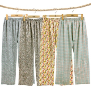 쁘띠쁘랑 여성 40수 면 9부 파자마 PI794W 꽃나염 잠옷 긴바지