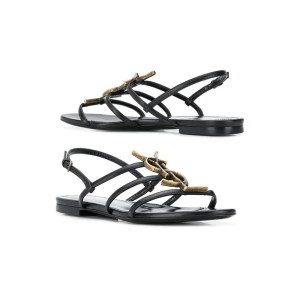 생로랑 카산드라 플랫 샌들 블랙 566762 0RRTT 1000