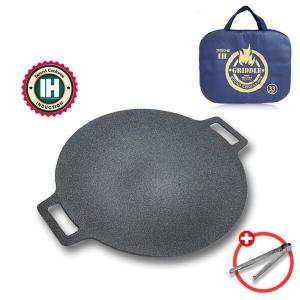 키친아트  멀티 그리들팬 인덕션 IH 고기불판 바베큐그릴팬 솥뚜껑불판 캠핑 무쇠팬 캠핑시 최고의 인싸템