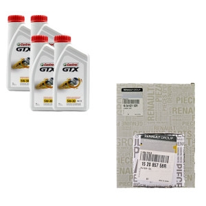 캐스트롤  QM6 2.0 가솔린 GTX 5W30 4L SP등급 르노 순정 필터 엔진오일세트