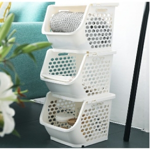 드림  1+1 멀티 바스켓 적재 과일 바구니 리빙 박스 야채 보관 함 다용도 수납 정리 스토커 적재형으로 공간활용과 실용성 UP