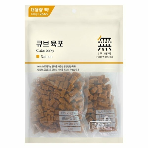 바우와우 무마진 큐브 육포 연어 800g