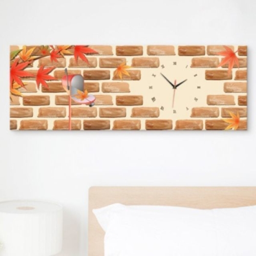 꾸밈  cw691 가을단풍의소식대형노프레임벽시계