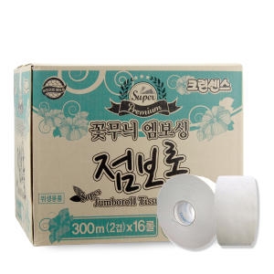 크린센스 슈퍼 꽃무늬 엠보싱 점보롤 2겹 300m
