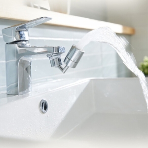 아쿠아듀오  세면대 수전 360도 회전기능 아기비데 워터탭