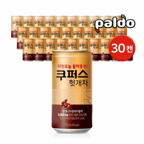 팔도  쿠퍼스 헛개차캔175mllX30캔헛개차음료 쿠퍼스 헛개차캔/175mllX30캔/헛개차/음료