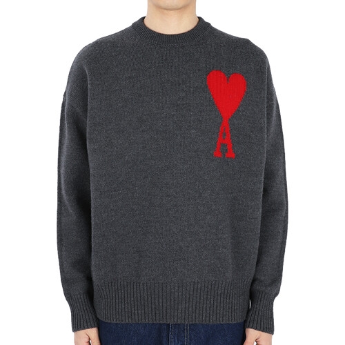 아미 남녀공용 빅 하트로고 울 니트_UKS002 018 102