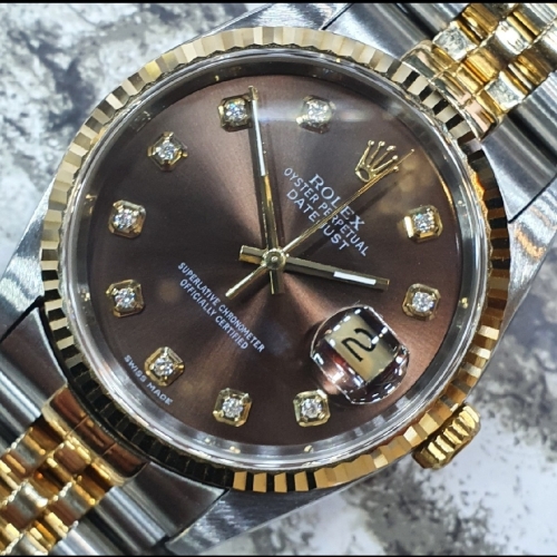 롤렉스 데이저스트16233 블랙 텐포인트 다이아 10P 블랙썬레이다이얼 커스텀다이얼