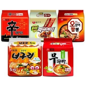 농심  신라면5개 + 짜파게티5개 + 오징어짬뽕5개 + 얼큰한너구리5개 + 무파마4개