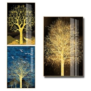 크로스코리아 콜럼버스 돈 들어오는 황금 돈 나무 액자 추상화 부자 되는 거실 집들이액자 인테리어액자