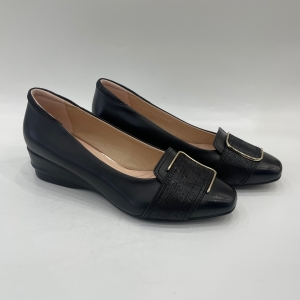 에스콰이아 여성 정장 세미로퍼 고무 아웃솔사용 착화감 업그레이드 소재 양가죽 곱높이 4cm 품번 PFCSHP522BK12