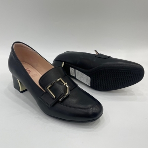 에스콰이아 여성 정장 세미 로퍼 고무 아웃솔사용 착화감 업그레이드 소재 양가죽 곱높이 6cm 품번 PFCSHP503BK01