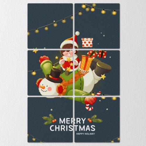 꾸밈  멀티액자_눈사람을탄꼬마산타