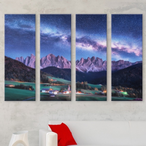 아트박스  꾸밈 cx563-돌로미테마을의밤풍경_대형노프레임세트