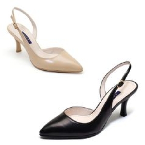 세라 여성 소가죽 슬링백 샌들힐 스틸레트힐 TJG21423 검정 7 8CM