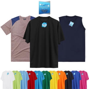 쿨론 라운드, 브이넥 반팔티/아동빅사이즈/민소매 나시/쿨링/냉감/쿨/면/남자/여자/남성/여성/단체티