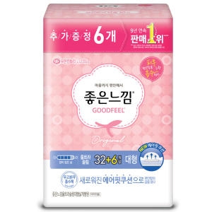 좋은느낌 생리대 울트라대형 32+6매 x 1팩 날개형 26Cm