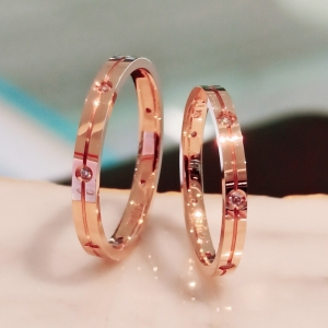 스타일러스  골든듀AMC 글랜스3 18K금 다이아몬드 이터너티 뺑돌이 남여 커플링 반지 ak-451900087c 1480