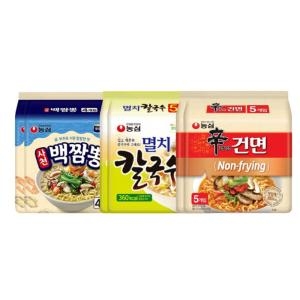 농심  신라면 건면10개 + 멸치칼국수10개 + 백짬뽕8개
