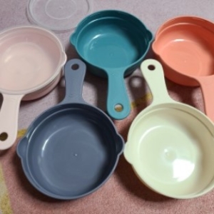 올리오 뚜껑형 손잡이 먹방 앞접시 캠핑 그릇 5개+뚜껑5개