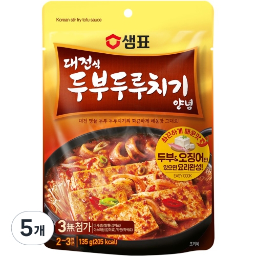 샘표 대전식 두부두루치기 양념 5개 135g
