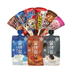 롯데제과  월드콘 설레임 구구콘 돼지콘 등 콘 파우치 12개 골라담기