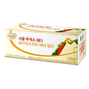 서울우유  무색소 체다 슬라이스 치즈 멀티 100매입 1.8kg