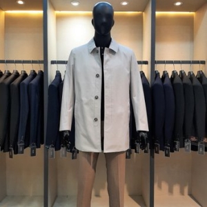 바쏘 봄 가을 트렌치 남성코트 라이트 그레이