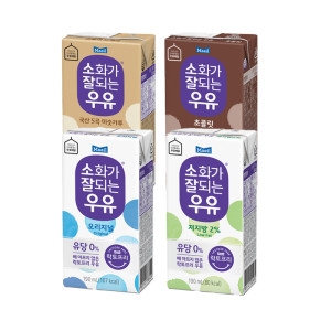 매일유업 소화가 잘되는 우유 오리지널 + 저지방 + 초콜릿 + 미숫가루 190ml