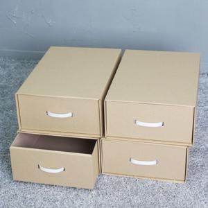 LNE242825서랍식 종이수납함 리빙박스 56X37.5X18.5cm 4개