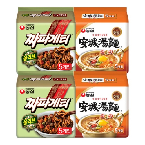농심  짜파게티10개 + 안성탕면10개