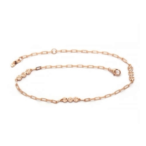 비앤비골드  14K 쓰리볼 핸드컷팅 체인 발찌 JNA37809