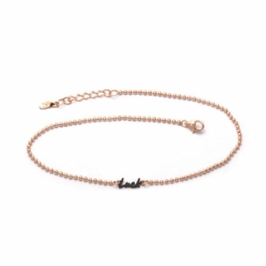 비앤비골드  14K Luck 행운 블랙 레터링 볼체인 발찌 JNA37811